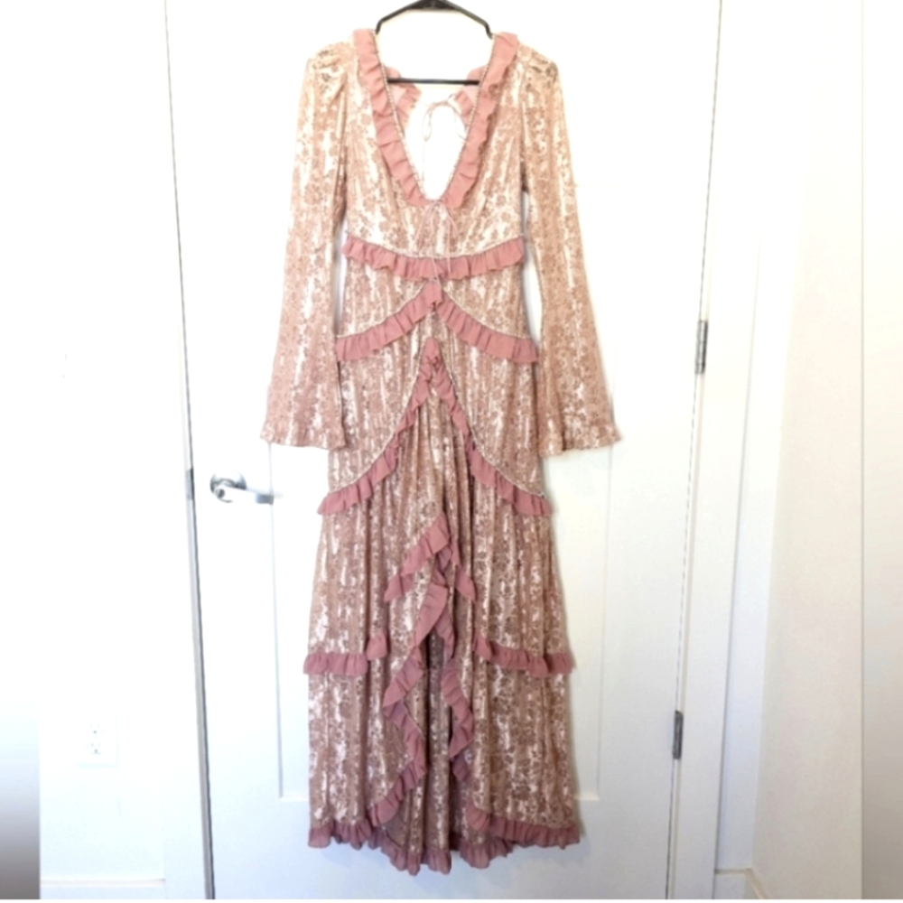 NWT For Love & Lemons lace crystal dress